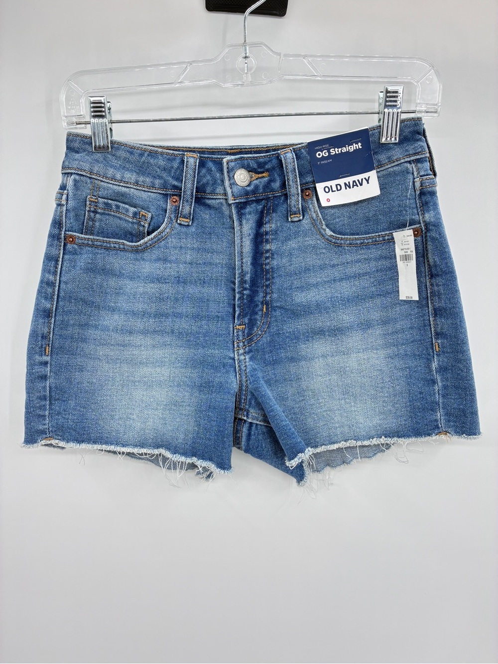 Old Navy OG Straight Cut Off Frayed Denim Jean Shorts Beach Casual Size 0 NWT